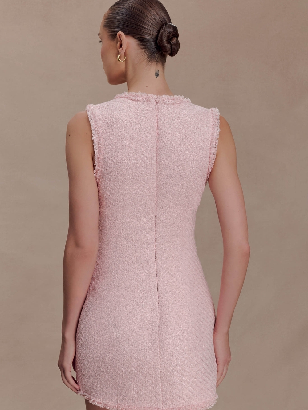 NWT Meshki LeaTweed Sleeveless Mini Dress - Baby Pink - Picture 3 of 7